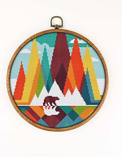 Планински пејзаж CS495-1 - Комплет за вкрстено бод3. Теми, игли, ткаенина, обрач за везови, навој на игли, клипери за везови и печатена шема