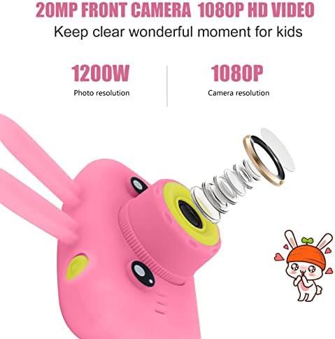 Детска камера Jamswall, 12MP 1080P FHD дигитална видео камера со 28 смешни филтри, мека силиконска симпатична обвивка, 2,4 инчен IPS екран за
