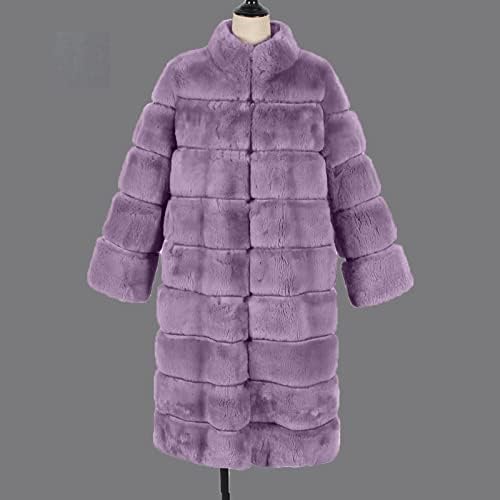 Женски зимски палто јакни со долги ракави обични долги топло магла со кадифен палта џемпер јакна за жени