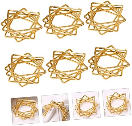 Sewacc 12 парчиња специјални салфетки прилики полигонален празник агол златен метал за легури геометриски украси Златен клип diy