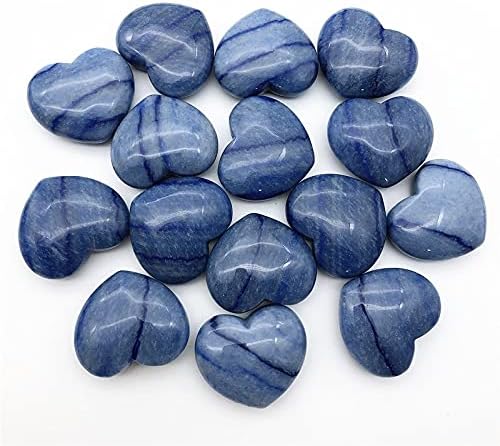 Лаалид XN216 2 парчиња природно сино авентуринско срце облик Чакра камења врежани реики лековити декорации Природни камења и минерали природно