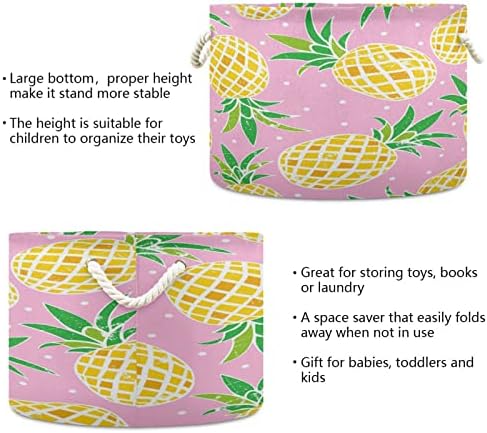 Xigua голема корпа за играчки ананас розова корпа за отпадоци за складирање деца за перење алишта за склопување на ткаенина за расадници