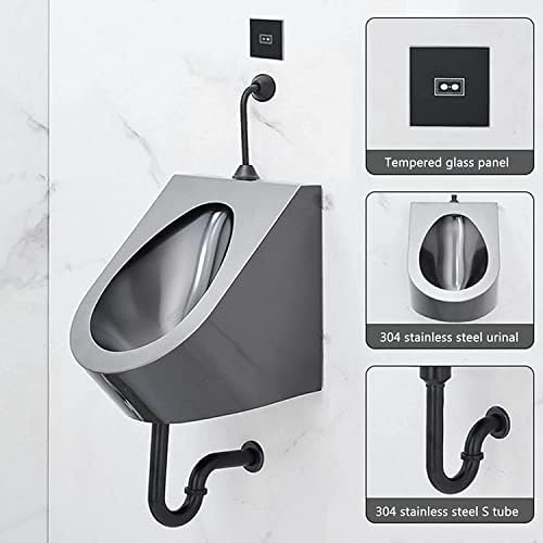 Уринар за тоалети за бања за машки санитарни производи, 304 Интегрирани сензори од не'рѓосувачки челик, уринали на wallидовите,