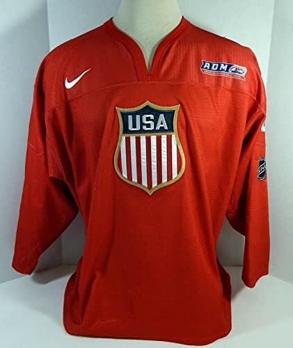 2015-18 Тим УСА хокеј NTDP 9 игра користена црвена маичка Топ 40 Проспект Т Ц 54 32 - Игра користена дресови во НХЛ