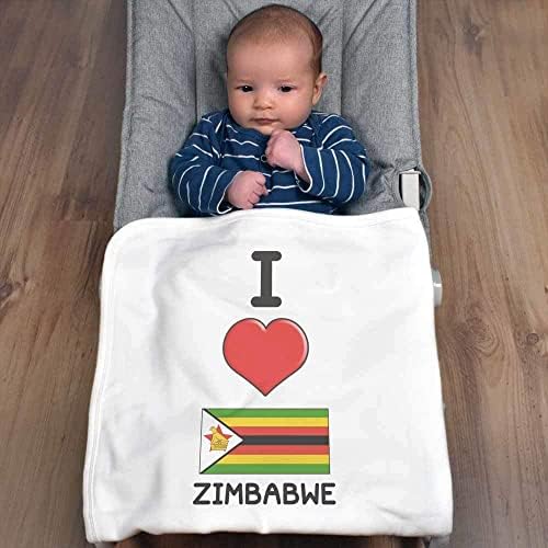 Azeeda „Јас го сакам Зимбабве“ памучно бебе ќебе / шал