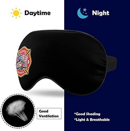 Противпожарна камион што спие заслепена маска симпатична сенка на очите Смешна ноќна покривка со прилагодлива лента за жени мажи