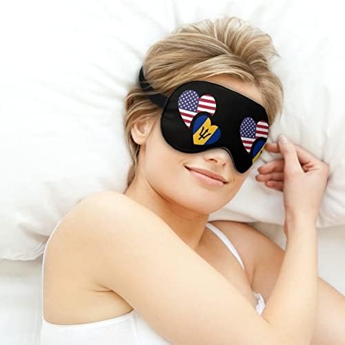 Барбадос САД знаме маска за очи Спиење со слепило со прилагодливи блокови од ленти, светло ноќна ролет за патување за спиење јога дремки мажи мажи