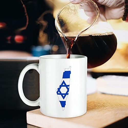Знаме На Израел Керамичка Кригла Бели Чаши За Кафе Шема Печатена Чаша За Чај Со Рачка