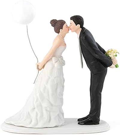 Свадба Star се потпира на бакнеж двојка порцеланска фигура торта со торта