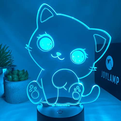 Радост - 3Д ламба за мачки - ноќно светло со 16 бои и далечински управувач - Декорација на спалната соба