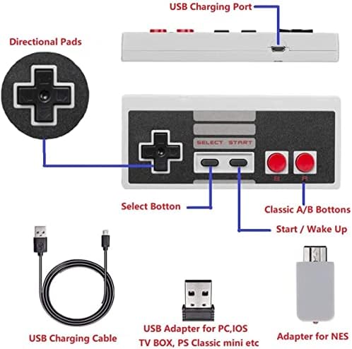 4 ПАКЕТ USB Nes Контролер, Безжичен Класичен Ретро Компјутер Gamepad Замена Nes Игра Џојстик Компатибилен За Windows КОМПЈУТЕР iOS