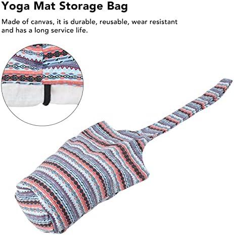 Јога торба со мат, платно едно рамо јога мат торба за складирање јога торба повеќенаменска и убава торба за еднократна торба за повторно користење на преносни јога
