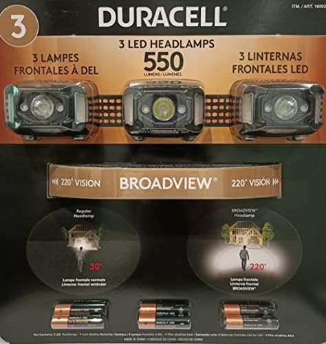 Duracell 1600263/550 LEM LED предводени од 3 парчиња / 3 пакувања на фаровите 9 режими