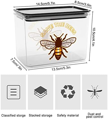 Зачувајте Ги Контејнерите За Складирање Пчели Исчистете Ја Пластичната Кутија Со Капаци Канти За Повеќекратна Употреба За Кујнски
