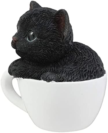 Ebros LifeLike Witching Час за црна мачка Телеата за домашни миленици статуа 3 висока со стаклени очи декор фигура