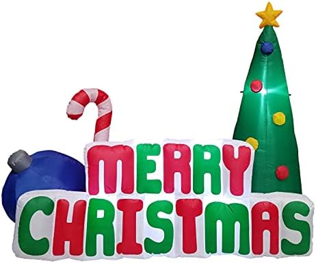 6 нозе високи божиќни надуени растителни елка со бонбони трска и украси предводени светла декор на отворено затворен празник украси, разнесени
