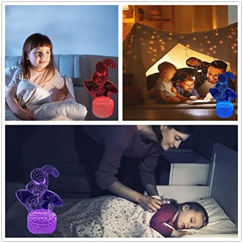 HASDLGA 3D ИЛУЗИЈА LED Светилка, Ноќно Светло За Деца, 16 Бои Менување На Допир &засилувач; Далечински Управувач Суперхерој Божиќ Подароци
