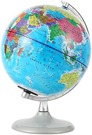 Ш-Руиду 20см Светски Глобус Со Ноќно Светло, Стоечки Образовен Географски Глобус Со Граници Локации На Градот