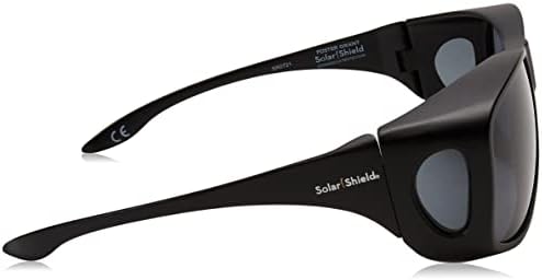 Диоптика унисекс Соларен Штит за возрасни-класичен Се Вклопува Над Очила За Сонце, Сива, 66 мм САД