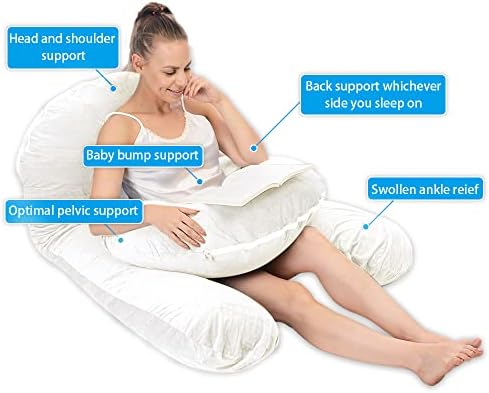 Перница за бременост во Манџиксин, породилно тело перница со кадифе од посебна перница за поддршка и отстранлив капак, странични