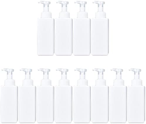 12 парчиња тетрагонална хотелска големина шампон кујнски кујнски пумпа шишиња користете пена бела за миење садови за миење садови преносни