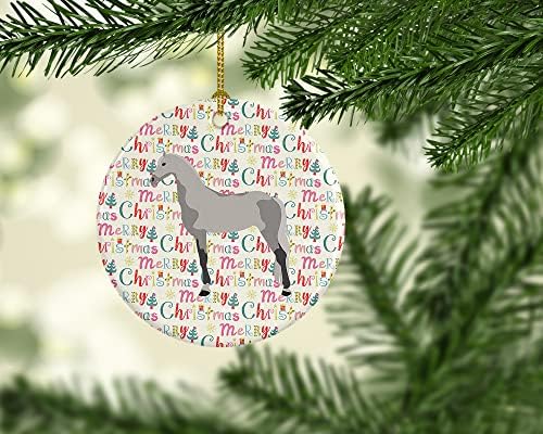 Богатства на Каролина WDK2753CO1 Орлов Троттер коњ Божиќниот керамички украс, украси за новогодишни елки, виси украс за Божиќ, празник, забава,