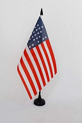 ЗНАМЕ На Аз Сад Битката Кај Форт Самтер 1861 Табела знаме 5 х 8 - Сад-Американско Историско Биро Знаме 21 х 14 см-Црн Пластичен Стап