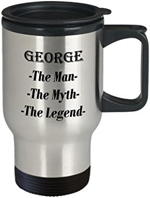 Џорџ-Човекот Митот Легендата Прекрасно Кафе Кригла Подарок - 14оз Патување Кригла