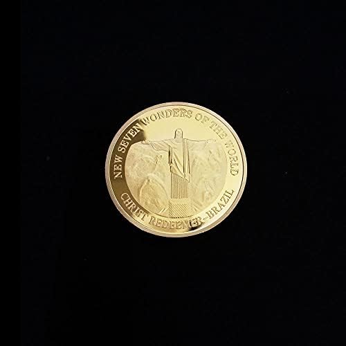 2007 година Седум чуда на светската позлатена комеморативна значка Големиот Wallид на Кина комеморативна монета за патеки за колекционерска