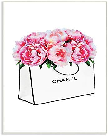 Колекцијата за декорирање на куќи за куќи за луксузна торба со розови божур цвеќиња испружени платно wallидни уметности, 24 x 30,