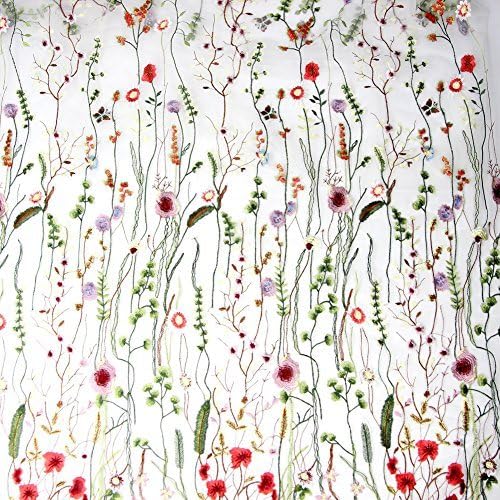 Де.де. 1x1,5m везени ткаенини од чипка, везови шарени цветни чипка за чипка за украси за венчаници