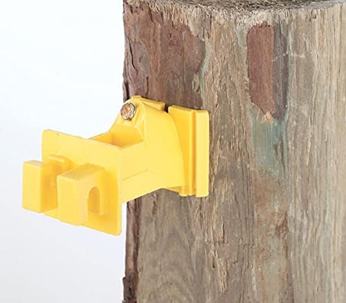 Изолатор на електрична ограда, сноп-вклопување на дрво, со нокти, жолти 25-парчиња.