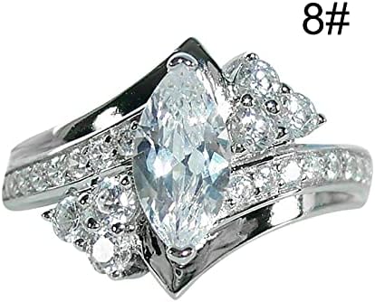 Womenенски модни прстени кубни цирконија венчален прстен накит роденденски забава предлог за подарок за невестински ангажман прстен накит за редење