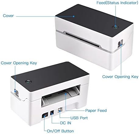 ZSEDP HighSpeed ​​Desktop Shipping Labipter Printer Printer USB + BT Директен термички печатач за производител на етикети налепница за печатење етикети за испорака