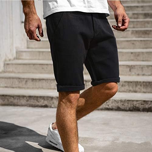 Машки шорцеви на Ymosrh летни обични фитнес боди -билдинг цврсти џебови спортски шорцеви панталони машки