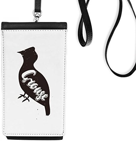 Grouse црно -бело животинско телефонски паричник чанта што виси мобилна торбичка со црн џеб