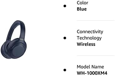 Sony WH - 1000xm4 Безжични Премиум Бучава Поништување Надземни Слушалки, Сина