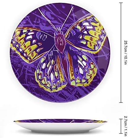 Апстрактна уметност Пеперутка Декоративна чинија тркалезна керамичка чинија коска Кина плоча со приказ за свадбени декор на забава