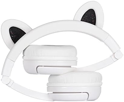 ONANOFF Buddyphones PlayEars+, На Уво Bluetooth Детски Слушалки Со Уши Од Мечка, Ограничување На Јачината на Звукот Со Микрофон, Работи