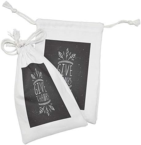Лунарлива торбичка за ткаенини за Денот на благодарноста од 2, скицични лисја лисја со благодарност типографија на позадината на