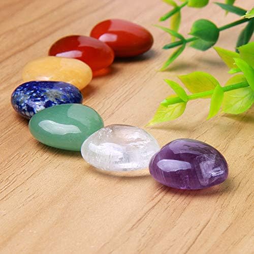 7 мали чакра камења поставија балансирање на реики лековити кристални чакра во форма на срце