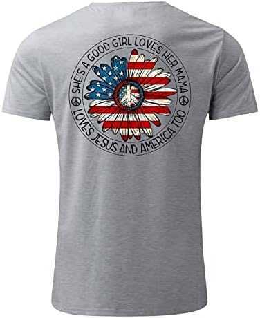 XXBR Stars and Stripes Печати маичка за маички за мажи класично вклопување на екипаж патриотски американски знаме на знамето врвен војник со кратки