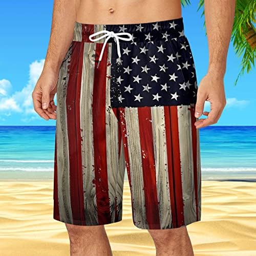 Американски табли за знаме на HSSDH шорцеви мажи, машко американско знаме пливање стебла смешни 4 -ти јули патриотски пливање од табла шорцеви