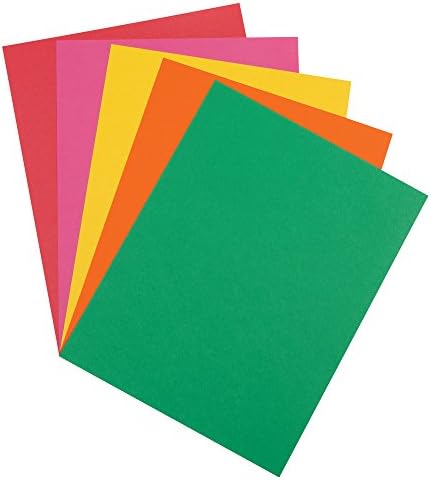 Акции на картички со пејкон, светла асортиман, 5 бои, 8-1/2 x 11, 100 листови