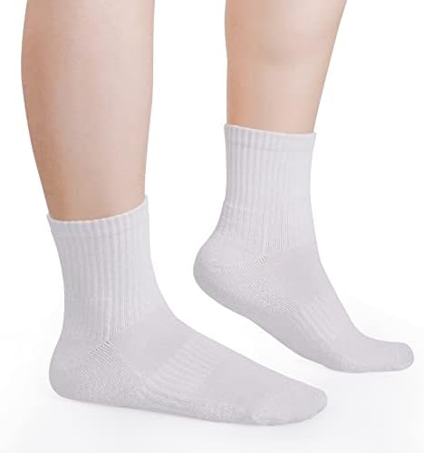 Атлетски чорапи за машки четвртина за мажи во Јуџџ Атли Пом Комбинирани памучни ублажени со средни екипаж со големина на мажи со големина