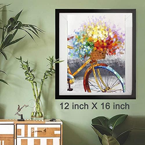 Дијамантски комплети за сликање 5D DIY за возрасни деца кои сликаат за домашен wallиден декор цвет и велосипед 12x16 инчи