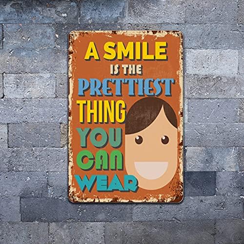 Инспиративни Цитати Насмевката Е Најубавата Работа Што Можете Да Ја Носите Гроздобер Метален Знак Декорација На Домашен Ѕид Метални Плакети