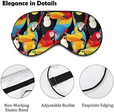 Macaws и toucans Смешна маска за спиење за очи меко слепило капаче со прилагодлива лента ноќна очила за мажи за жени