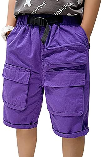 Лесно за момчиња памук влечење на џогерски карго шорцеви со џебови Атлетски спортови за обична салата за активен салата активна