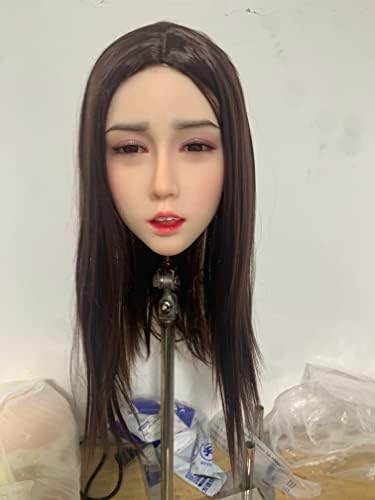 Luerss силиконска кукла глава, напредна трансплантација на коса или перика, глава за кукли за шминка за силиконски кукли, живописни